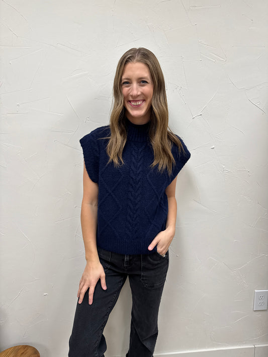 Cable Knit Sweater Vest