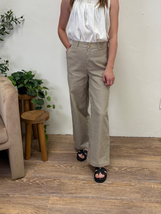STRIPED WIDE LEG PANTS