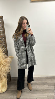 Plaid Coat with Pockets