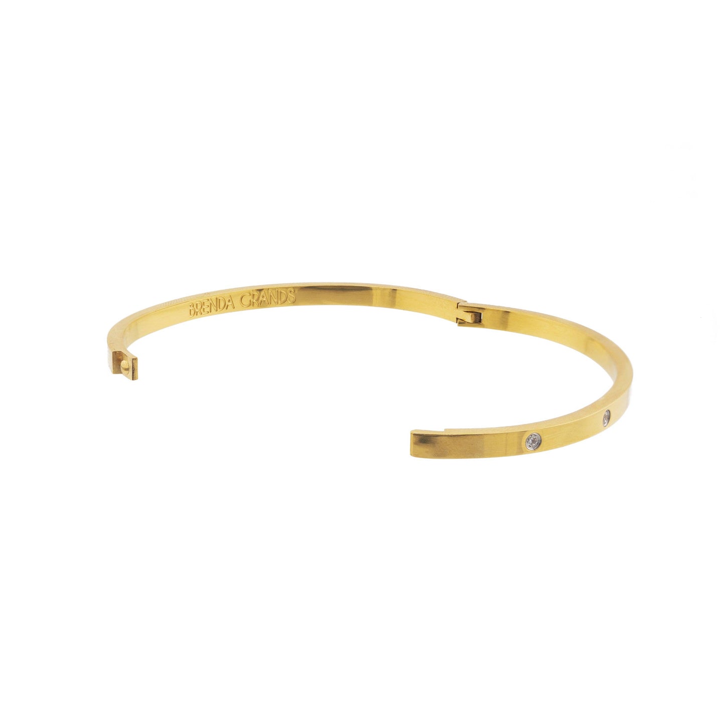 Waterproof Gold Tennis Bangle: Yellow Gold