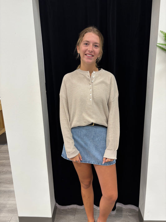 Heny Button Up Sweater