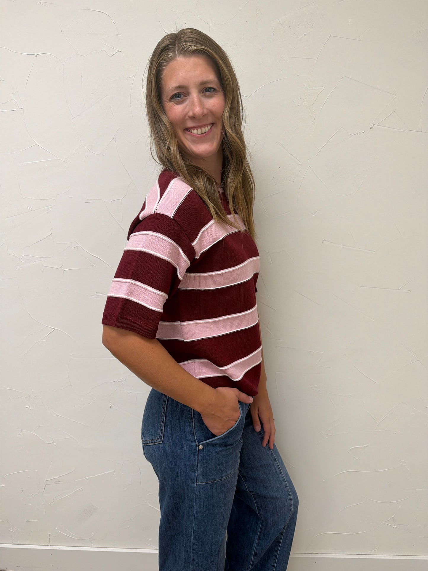 Transitional Stripe Sweater Top