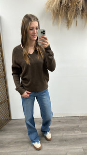 V Neck Knit Sweater