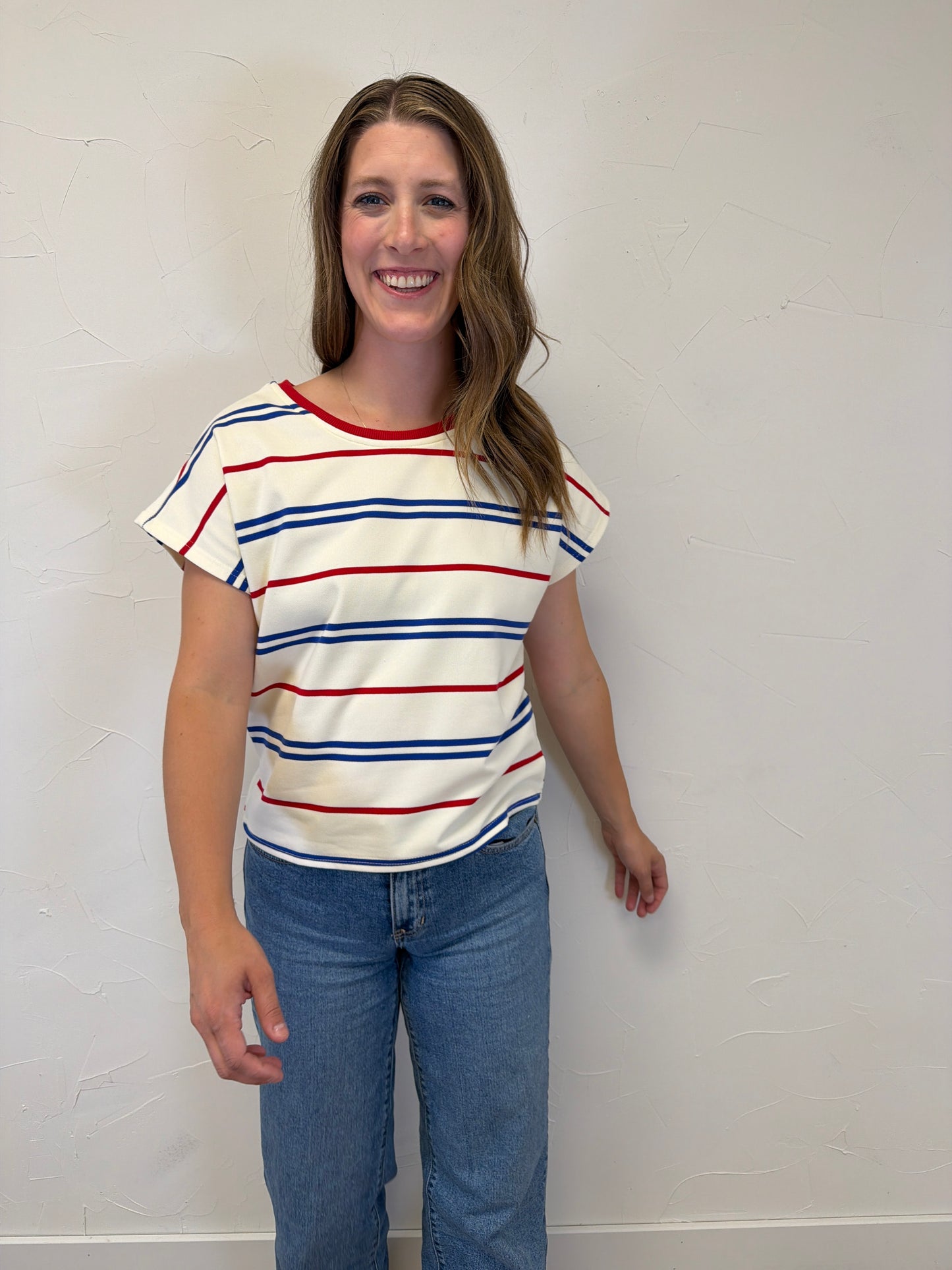 Striped Drop Sleeve Top