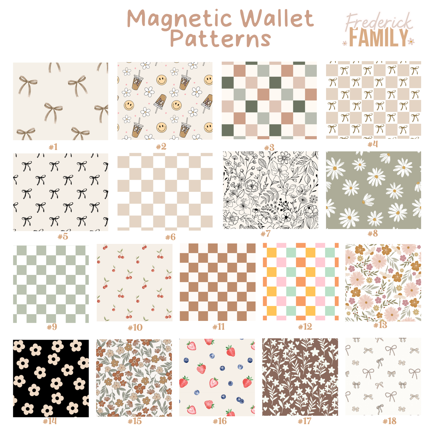Magnet Phone Wallet, Magnetic card cash wallet: #11 Tan Checker