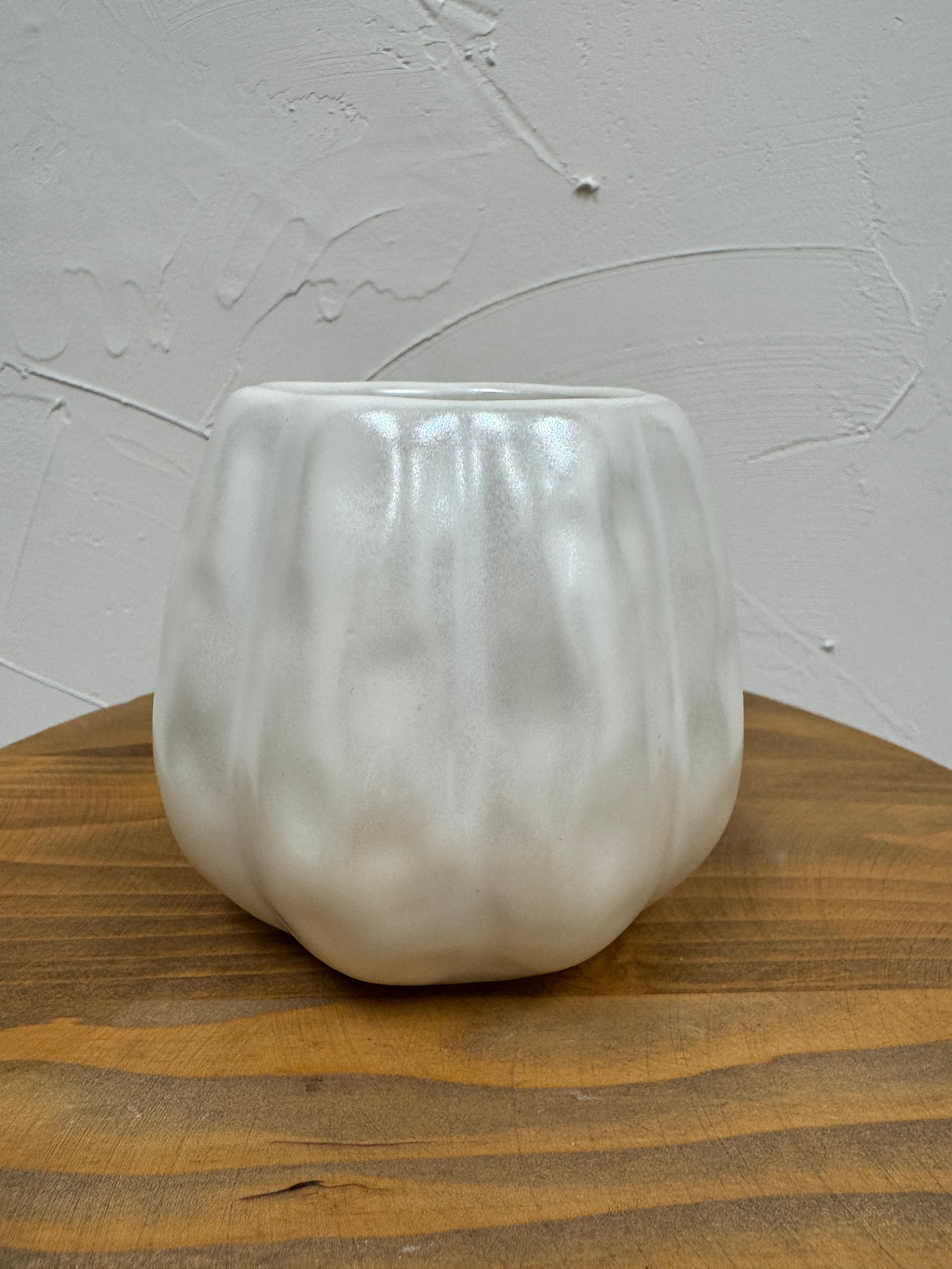 White Metallic Pumpkin Paddywax Candle- Flaming Pumpkin