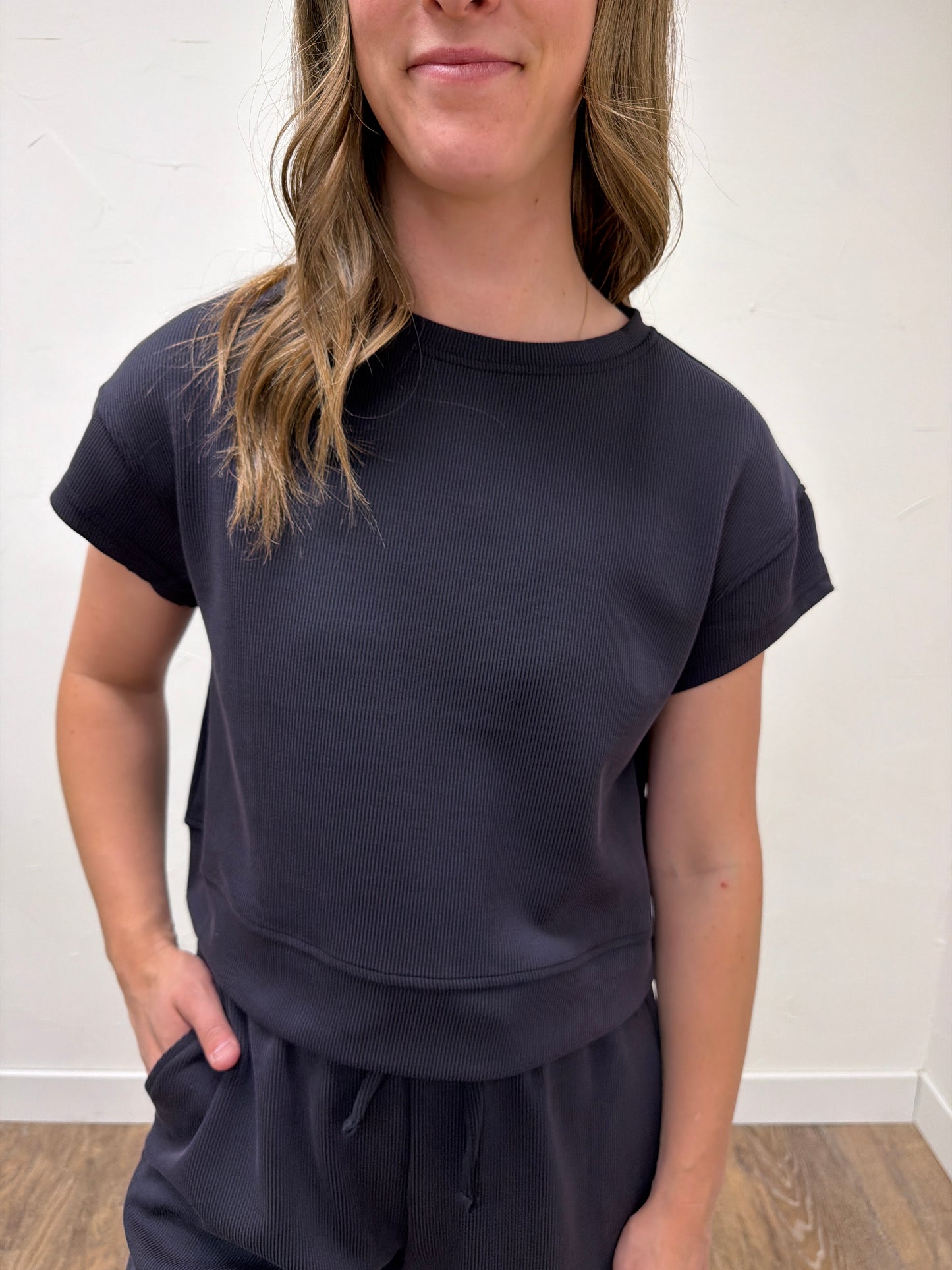 Luxe Sand Wash Rib Classic Tee Set