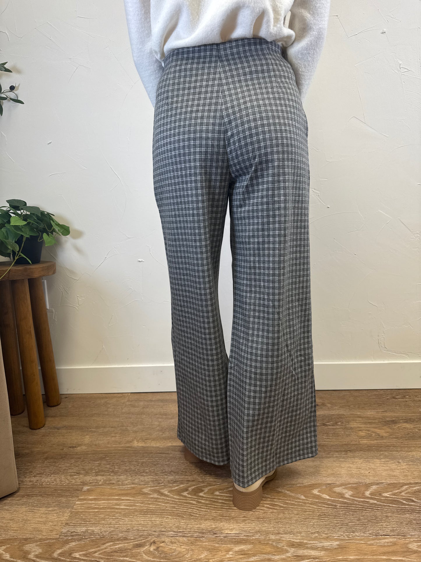 Plaid Wide Leg Pant