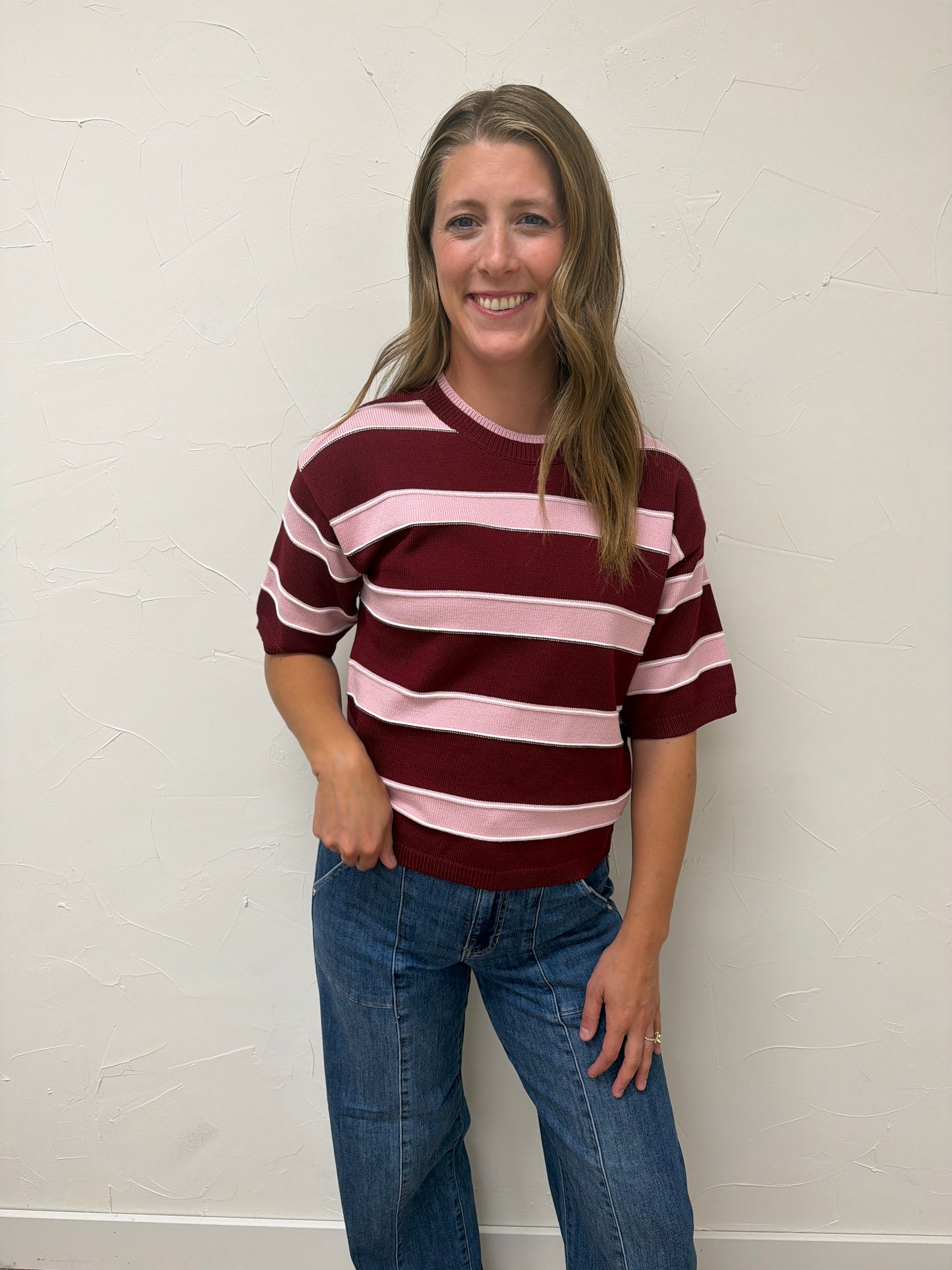 Transitional Stripe Sweater Top