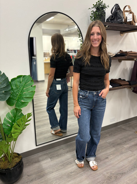 90's Wide Leg Vervet Denim