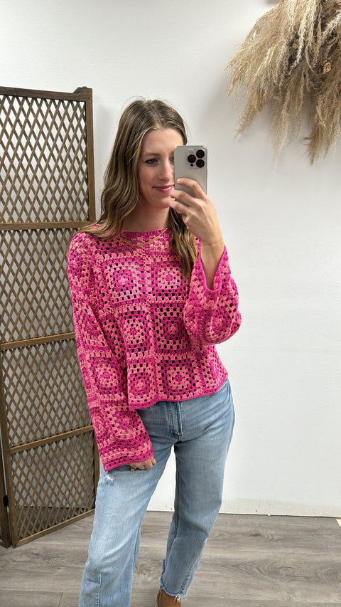 Crochet Long Sleeve Sweater