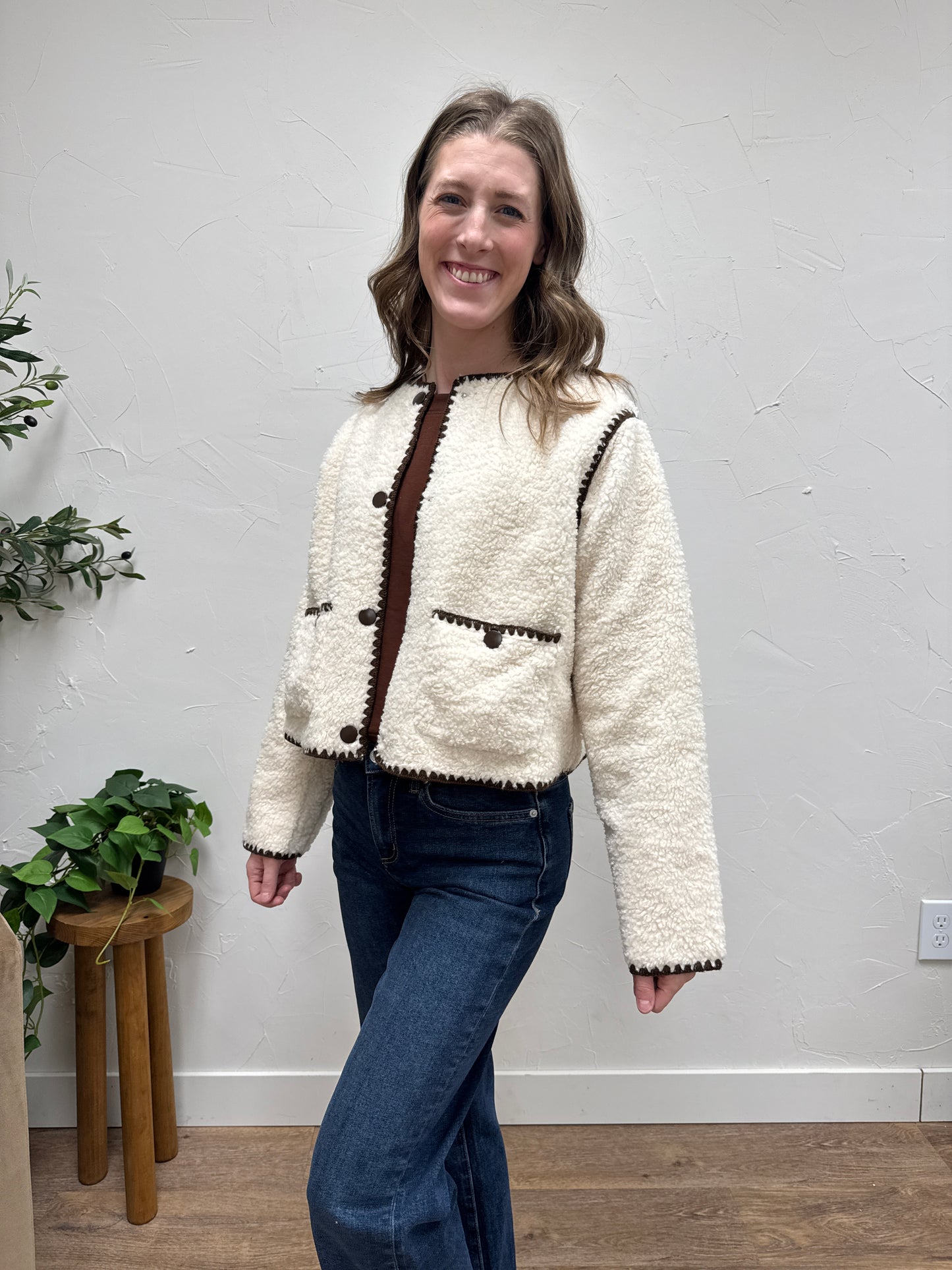 Sherpa Jacket with Contrasting