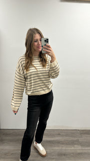 Striped Pattern Soft Knitted Top