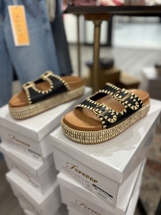 BRAINY-06 Platform Sandal with Stitches