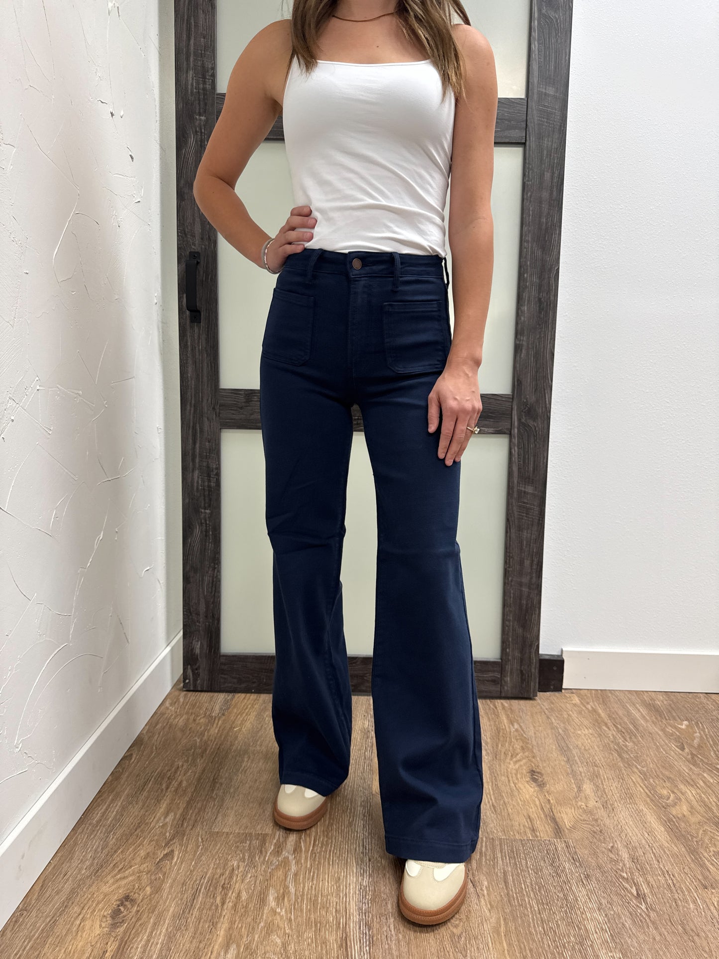 Mini Patch Pocket Wide Leg Denim