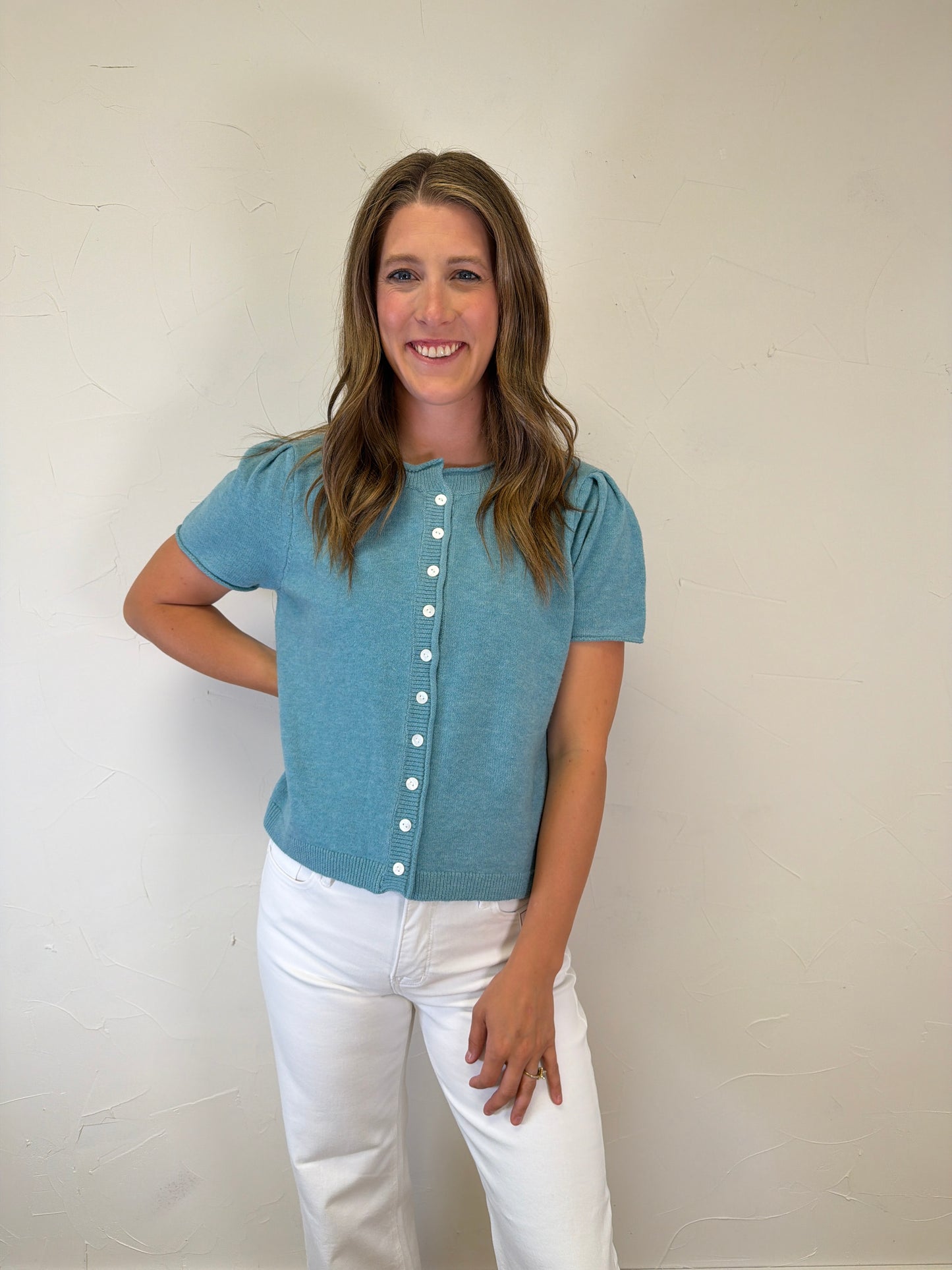 Short Sleeve Sweater Cardigan