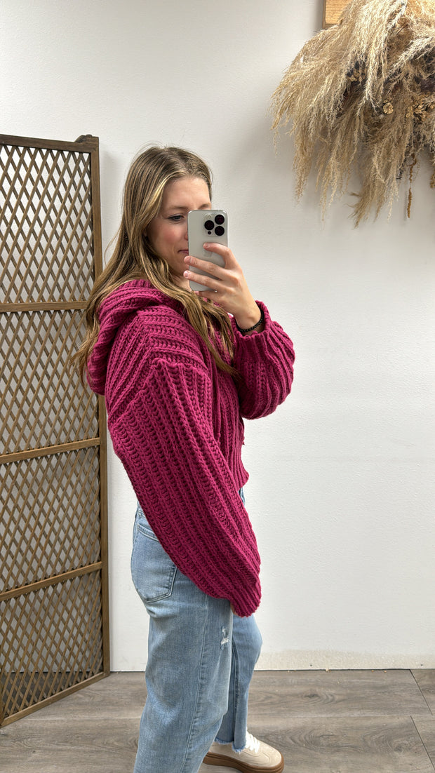 Knit Zip Chunky Cardigan