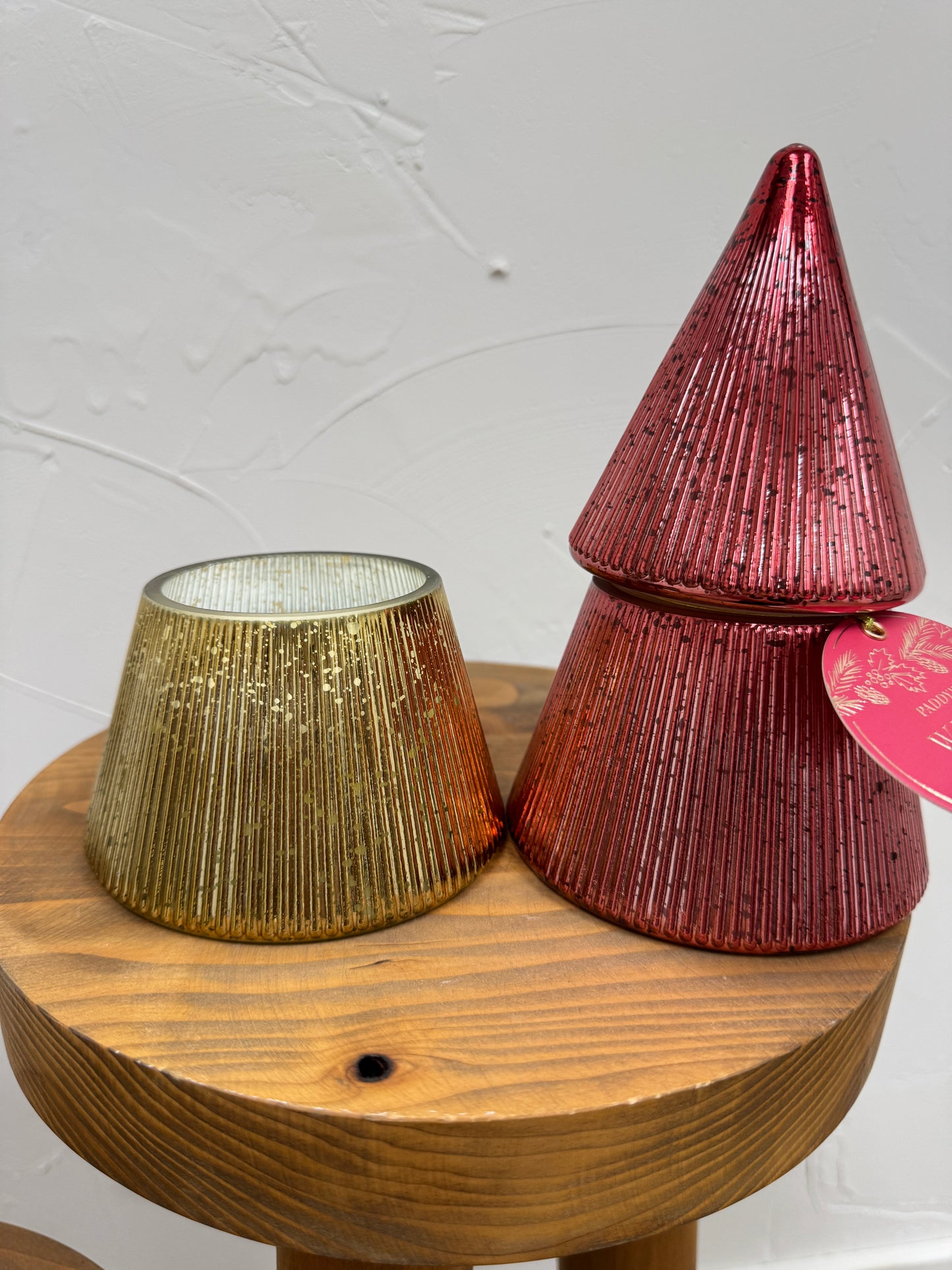 Ribbed Stacked Tree Candle Paddywax Winter Berry