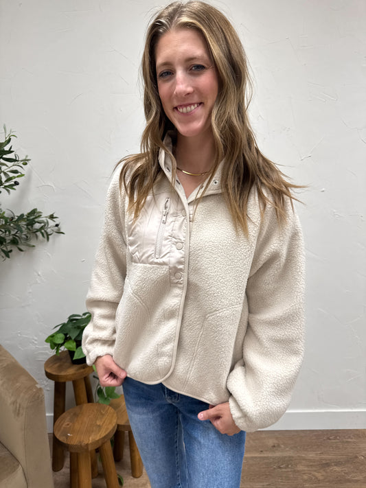 Fleece Button Up Jacket