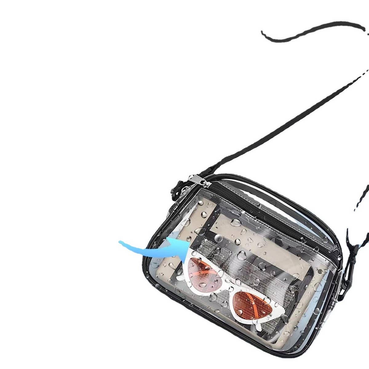 TRANSPARENT MULTIFUNCTIONAL CROSSBODY BAG Black