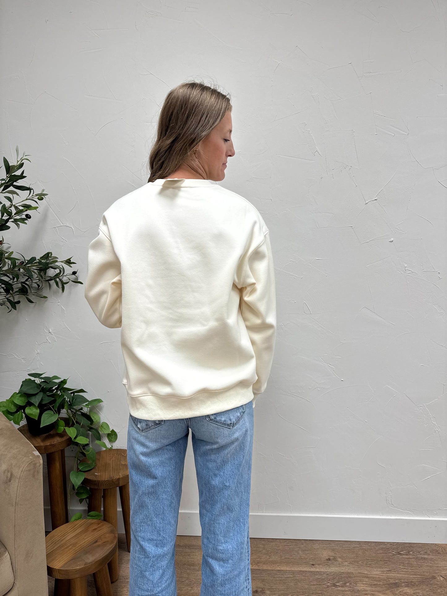 Crew Long Sleeve Fall Icon Embroidery Sweatshirt