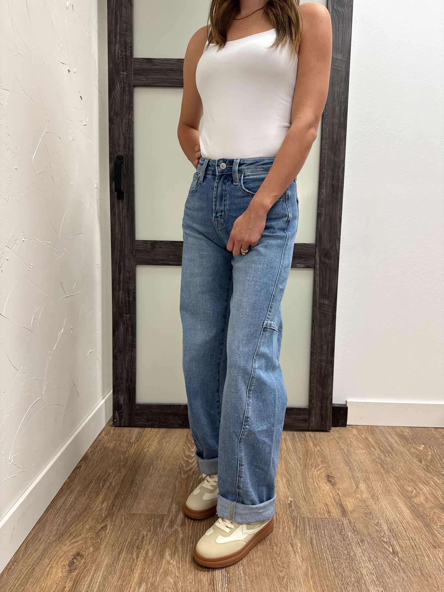 Super High Rise Wide Barrel Vervet Denim