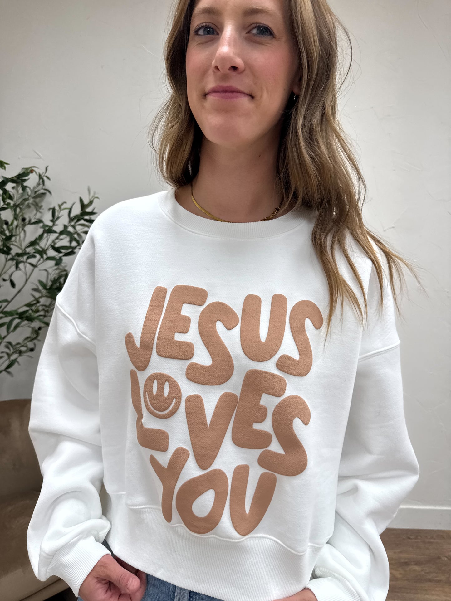 Jesus Loves You Crop Sweatshirt