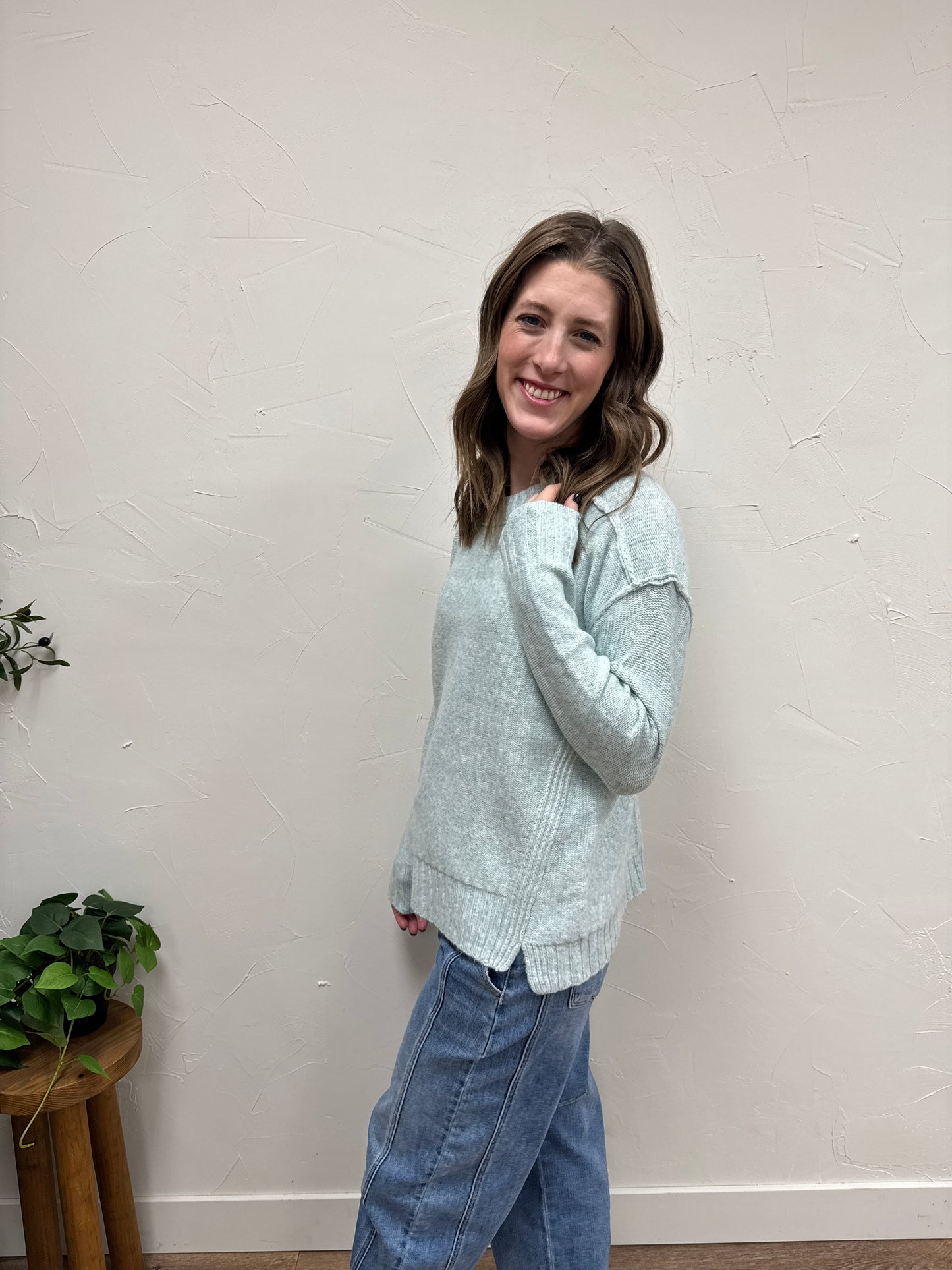 Seam & Rib Detailed Sweater