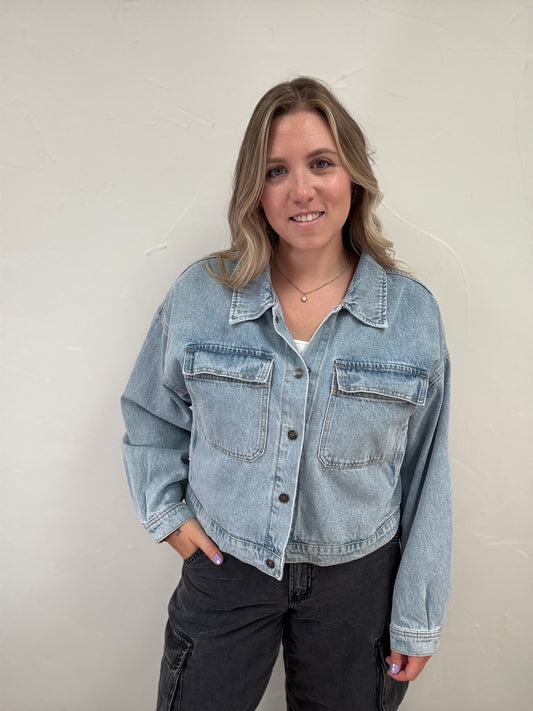 Relaxed Crop Denim Jacket