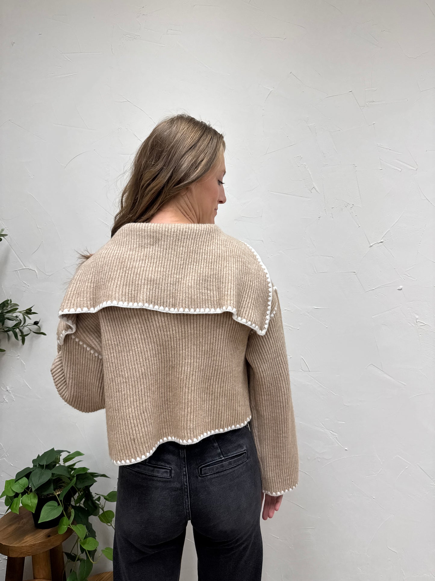 Stitch detailed sweater cardigan