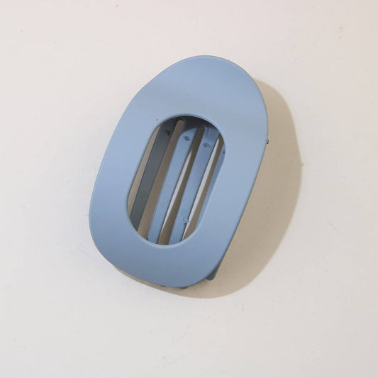 Oval Flat Hair Clip for Women, Strong Grip GRAY BLUE