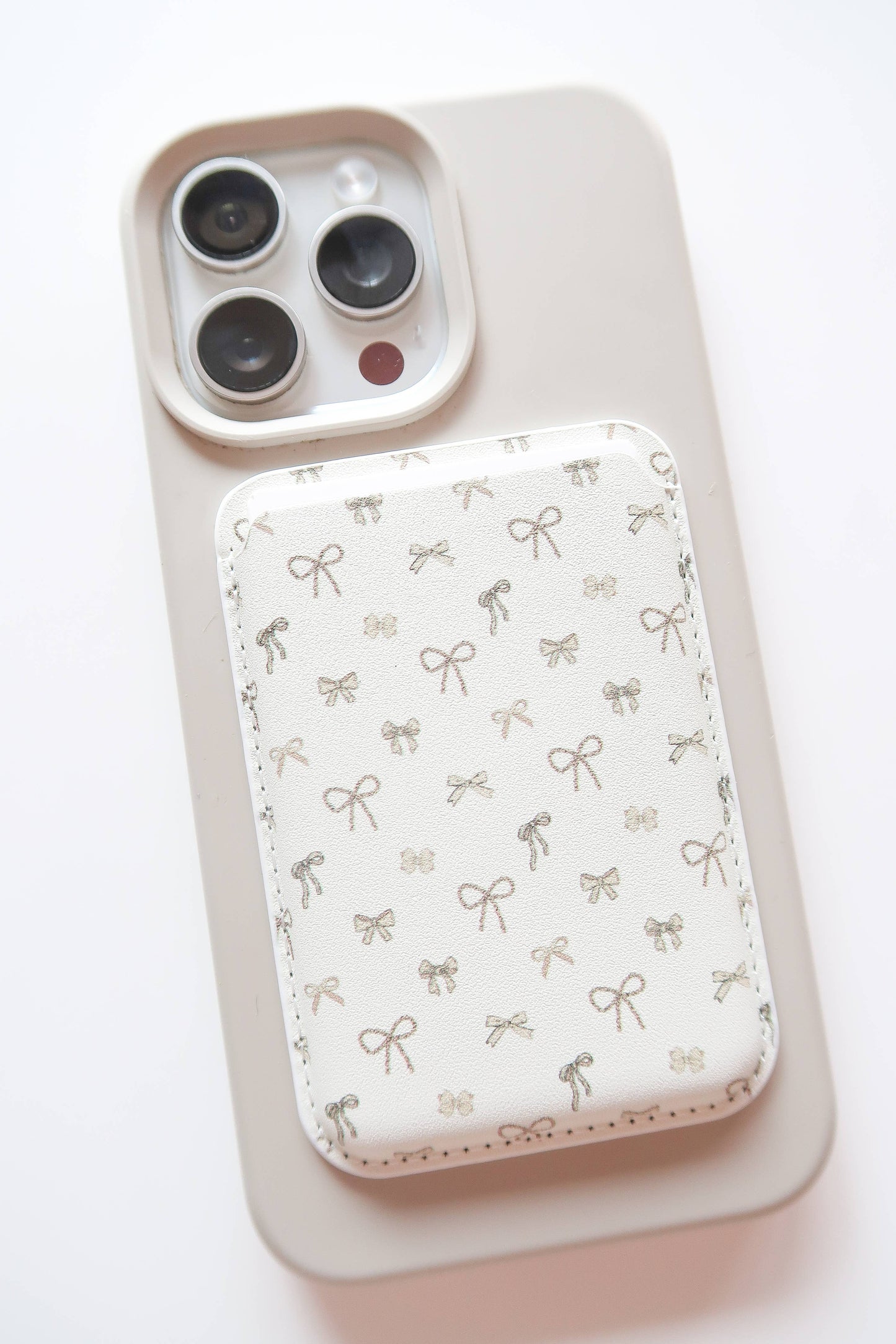 Magnet Phone Wallet, Magnetic card cash wallet: #5 Black Bow