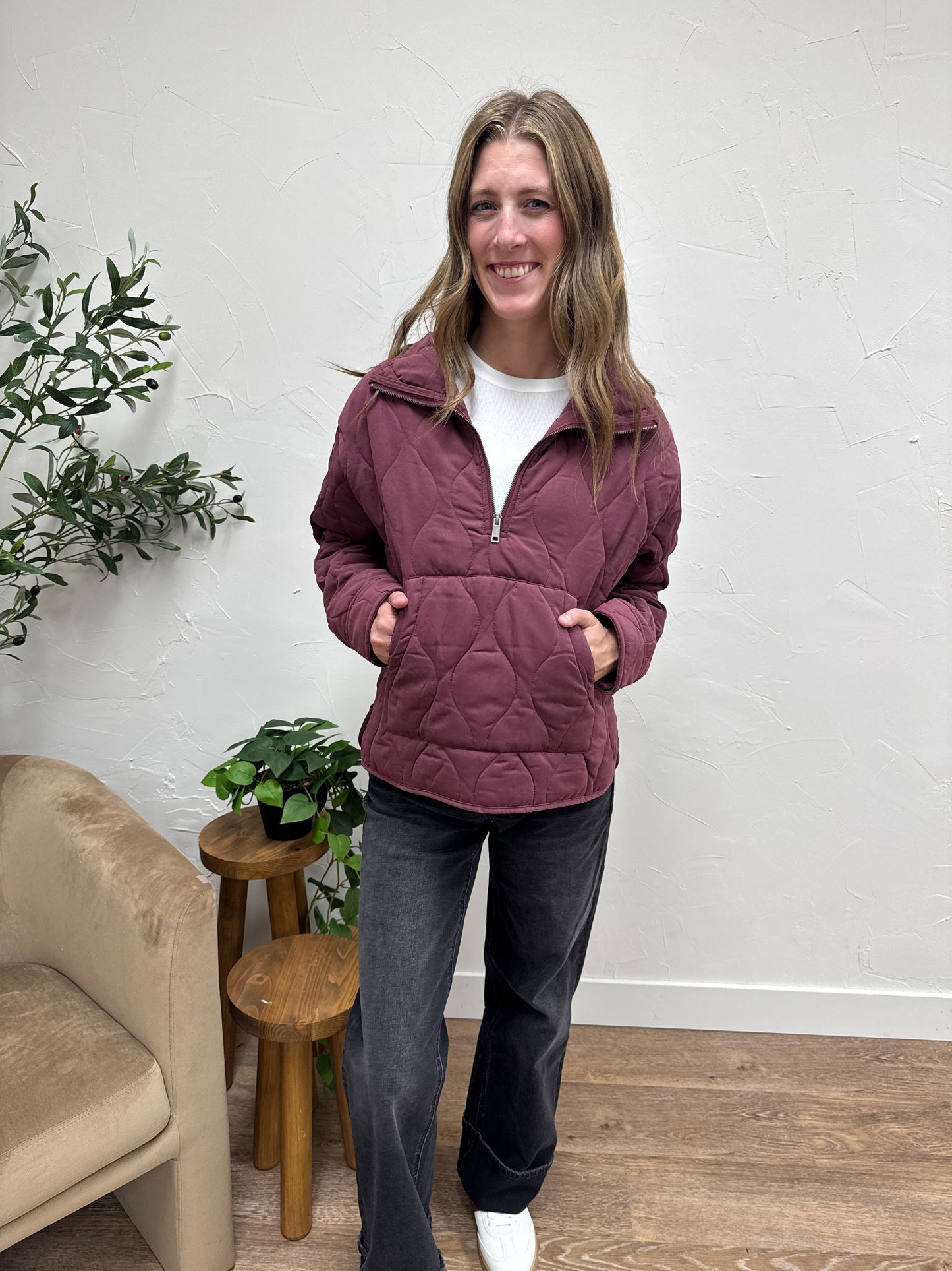 Quilted Pullover Quarter Zip