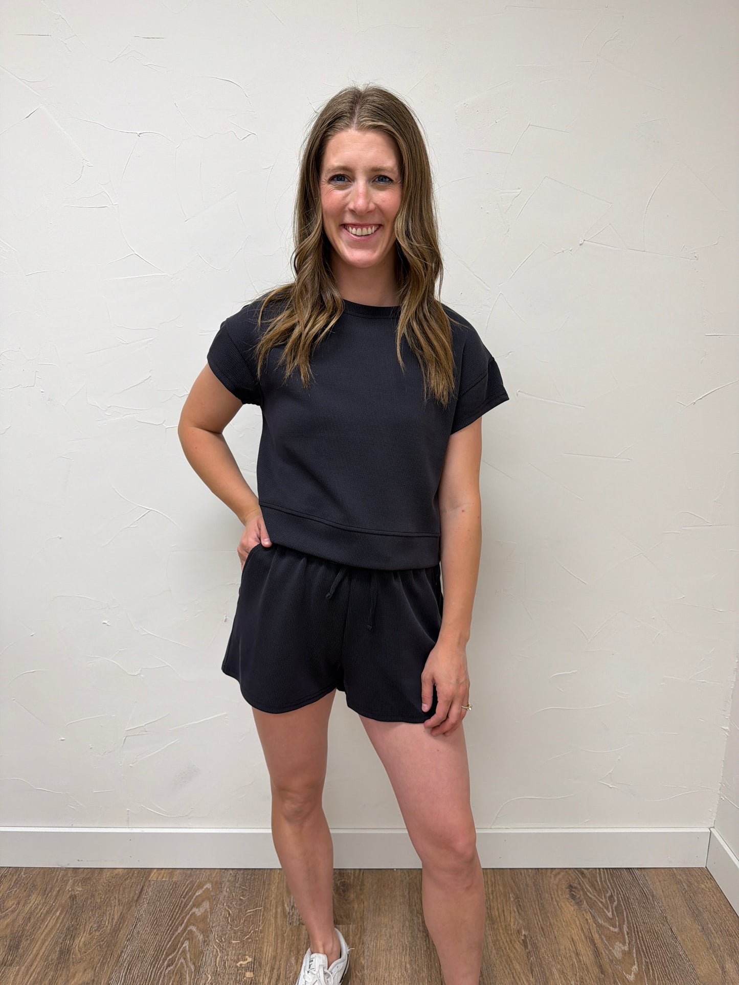 Luxe Sand Wash Rib Classic Tee Set