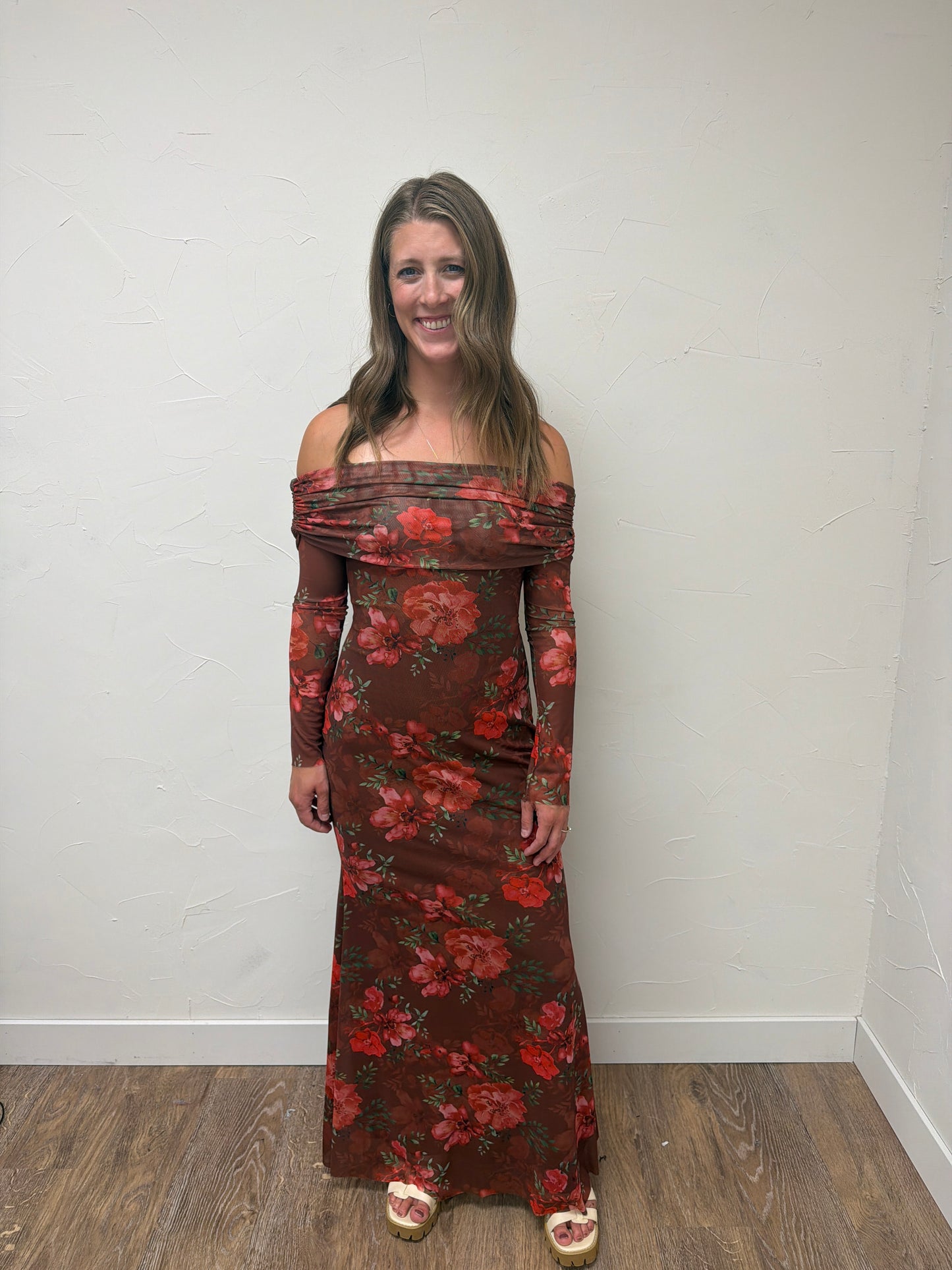 Off the Shoulder Floral Dress