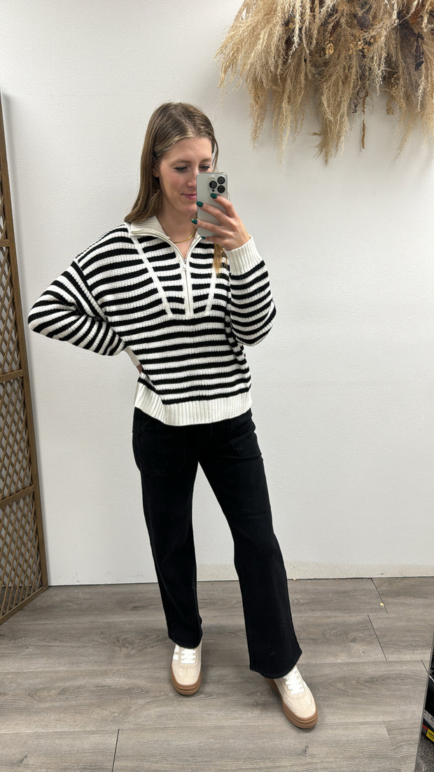 Melody half-zip striped sweater