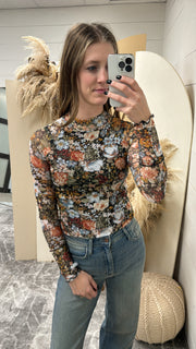 Mesh Floral Top