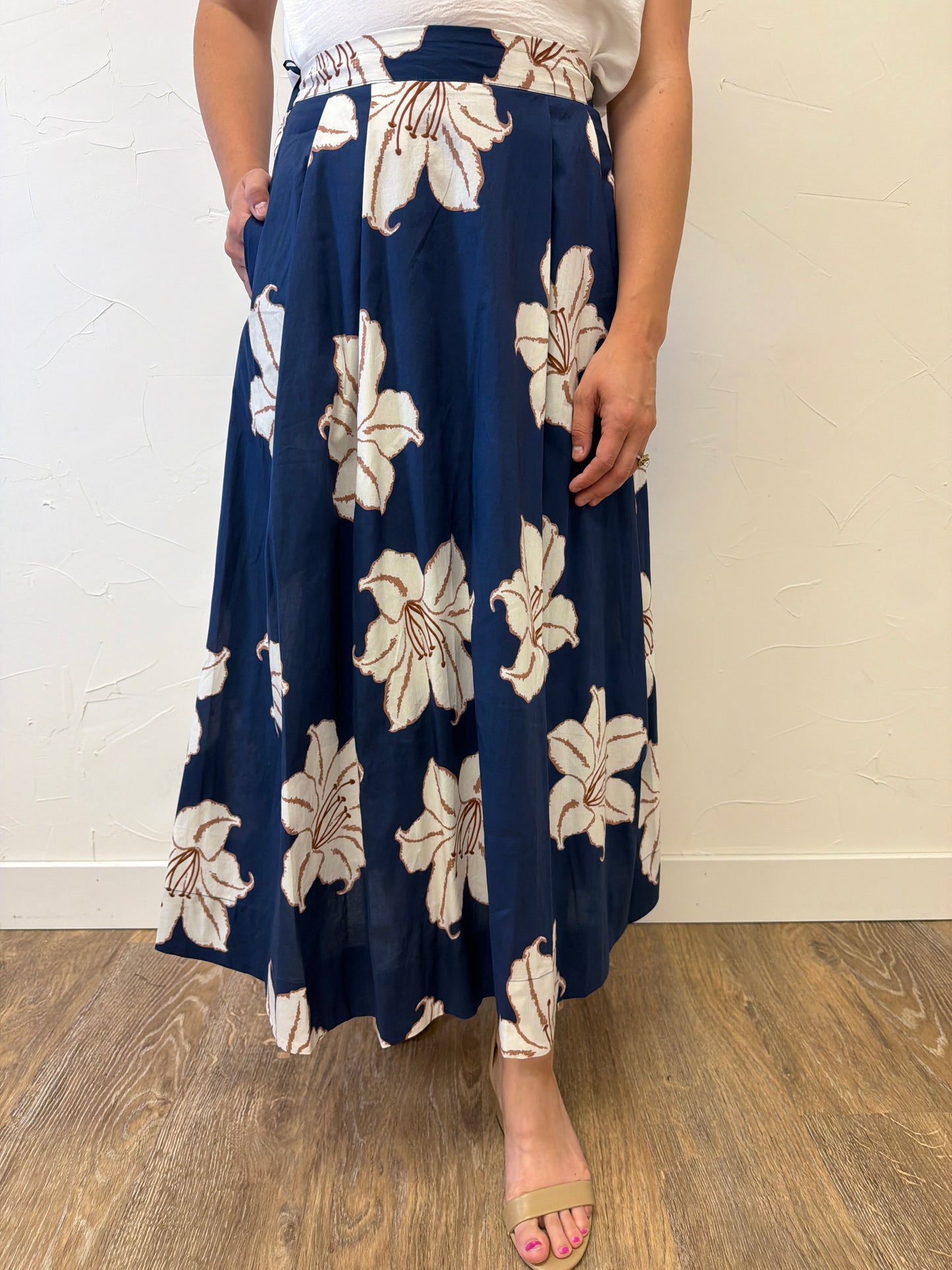 Floral Print Midi Skirt