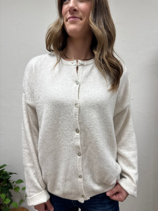 Crew Neck Sweater Cardigan