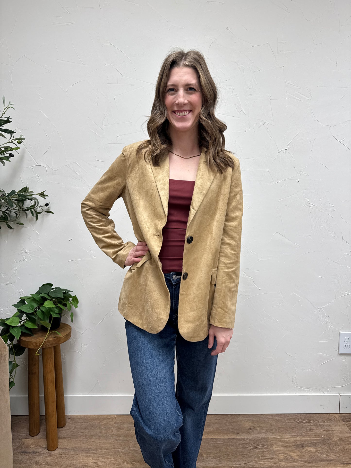 Suede Blazer Jacket