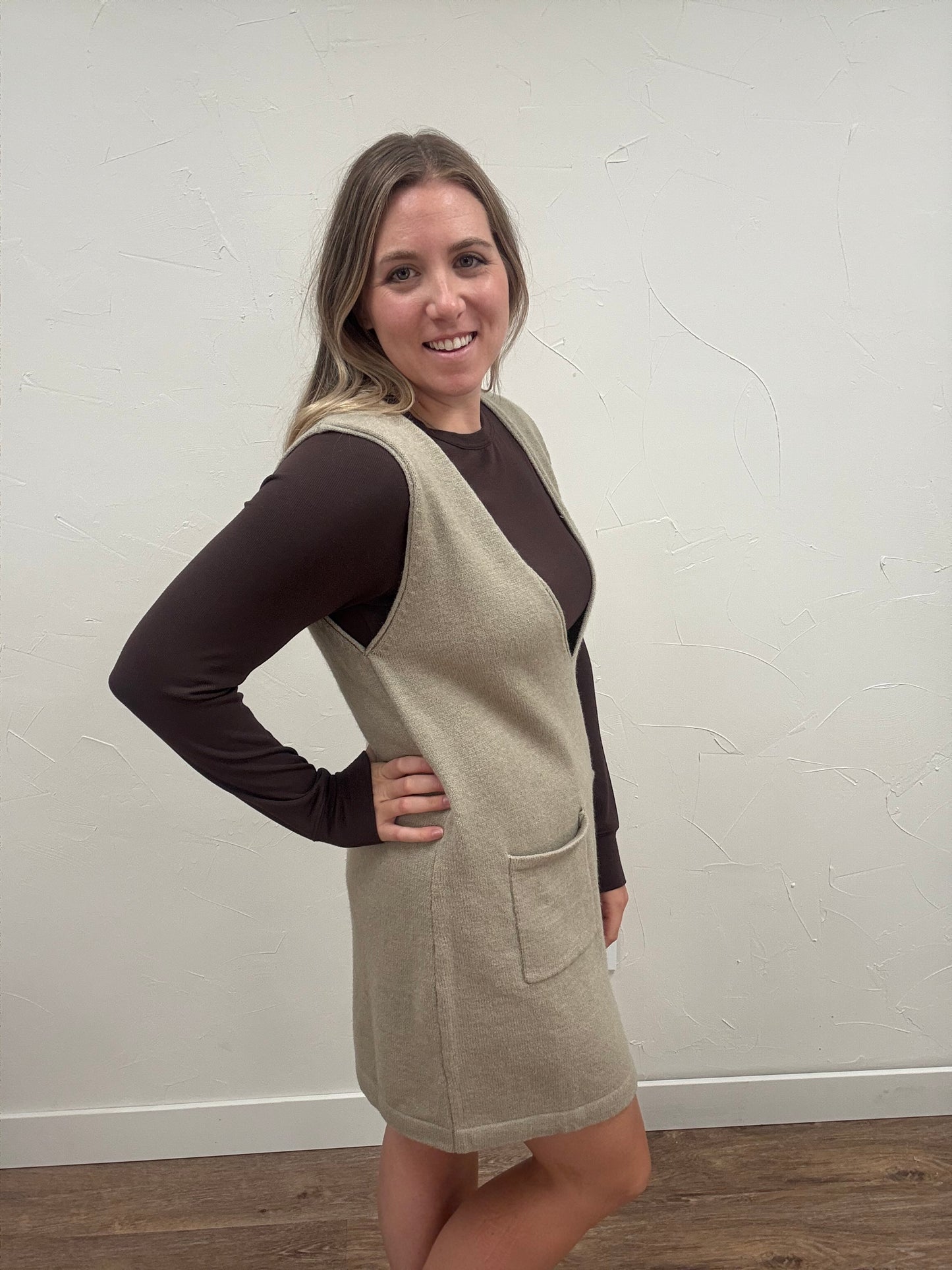 Brushed Knit Sweater Mini Dress