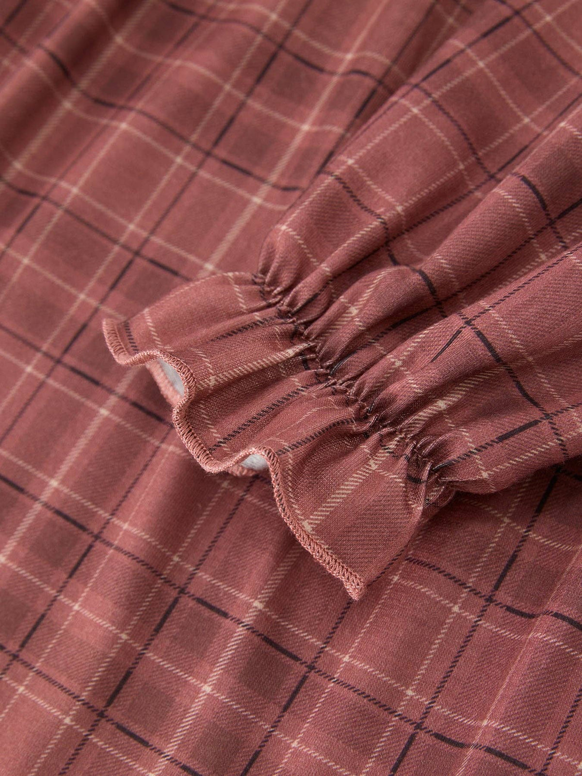 Plaid Lace-Trim Peter Pan Collar Dress