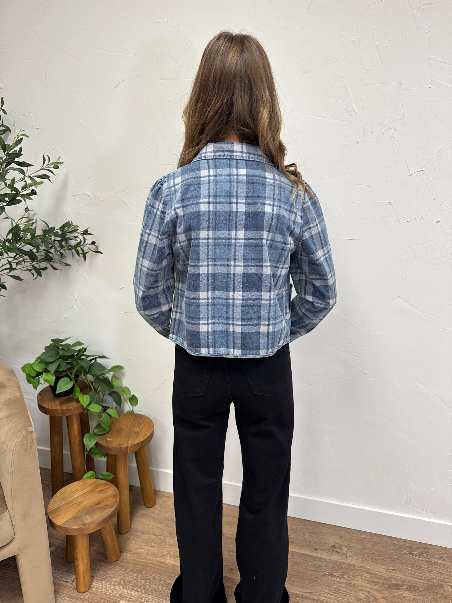 Plaid Denim Jacket
