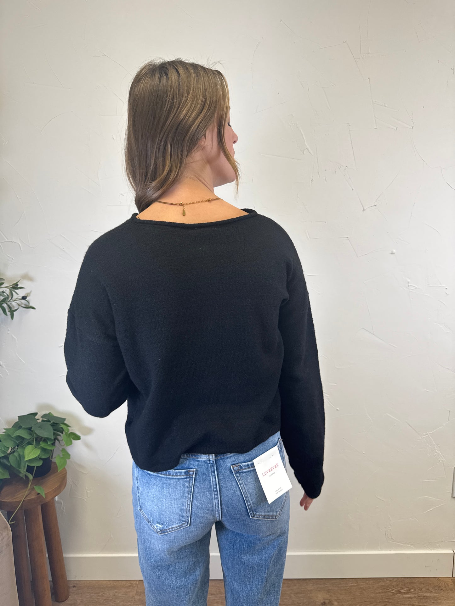 Rolled Collar Button Down Cardigan