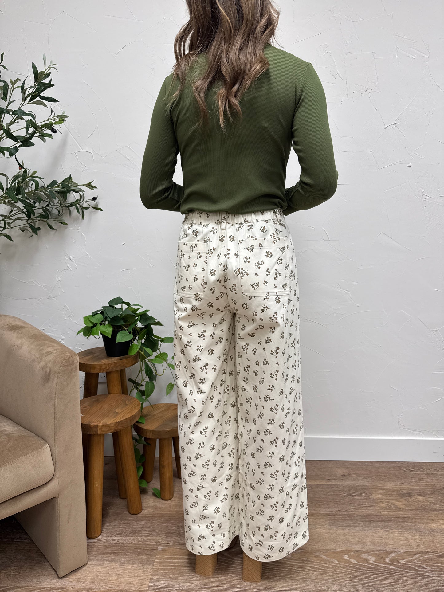 Floral Denim Pants