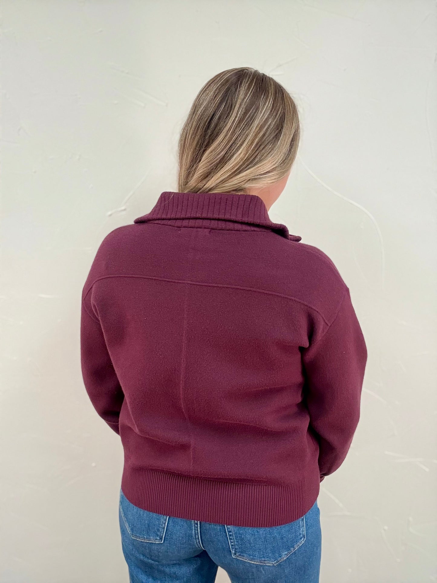 Zippered Cardigan Jacket with pocket