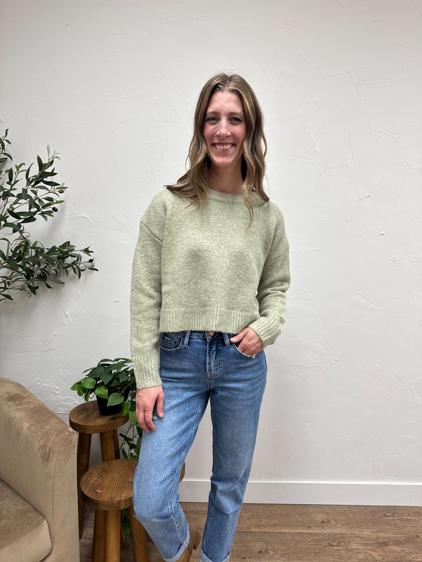 Round Neck Casual Knit Top