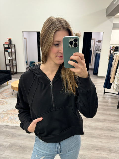 French Terry Cropped Hoodie Jacket