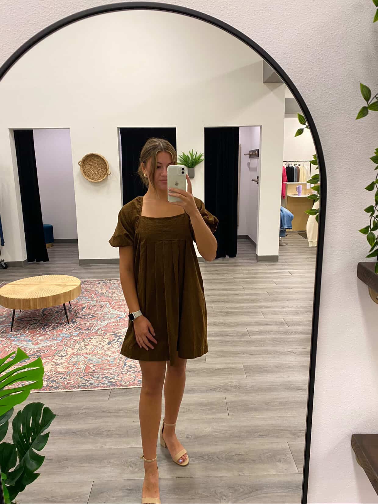 Polka Dot Pleated Mini Dress