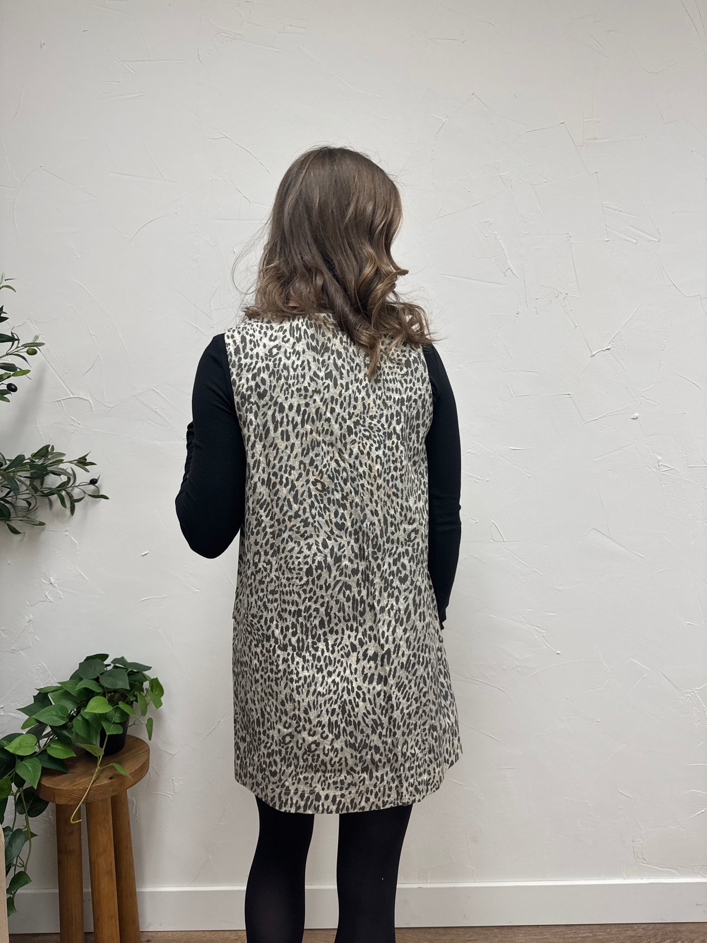 Leopard Denim Mini Dress